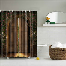 Load image into Gallery viewer, Polyester Fabric Bath Screen Shower Curtains Bathroom Curtain 3d Wooden Door Printed Waterproof Curtain for Home Decor