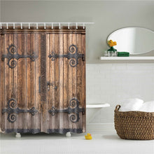 Load image into Gallery viewer, Polyester Fabric Bath Screen Shower Curtains Bathroom Curtain 3d Wooden Door Printed Waterproof Curtain for Home Decor