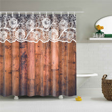Load image into Gallery viewer, Polyester Fabric Bath Screen Shower Curtains Bathroom Curtain 3d Wooden Door Printed Waterproof Curtain for Home Decor