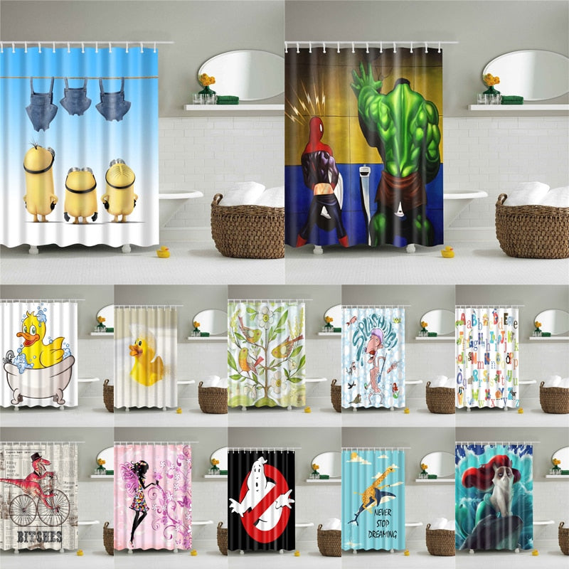 Amazon.com: NYMB Japanese Anime Shower Curtain, Black and White Yin Yang  Koi Fish Shower Curtain Set, Asian Kanagawa Great Wave Cherry Blossom Cloth Shower  Curtains Bathroom Accessories with 12 Hooks, (72X72) :